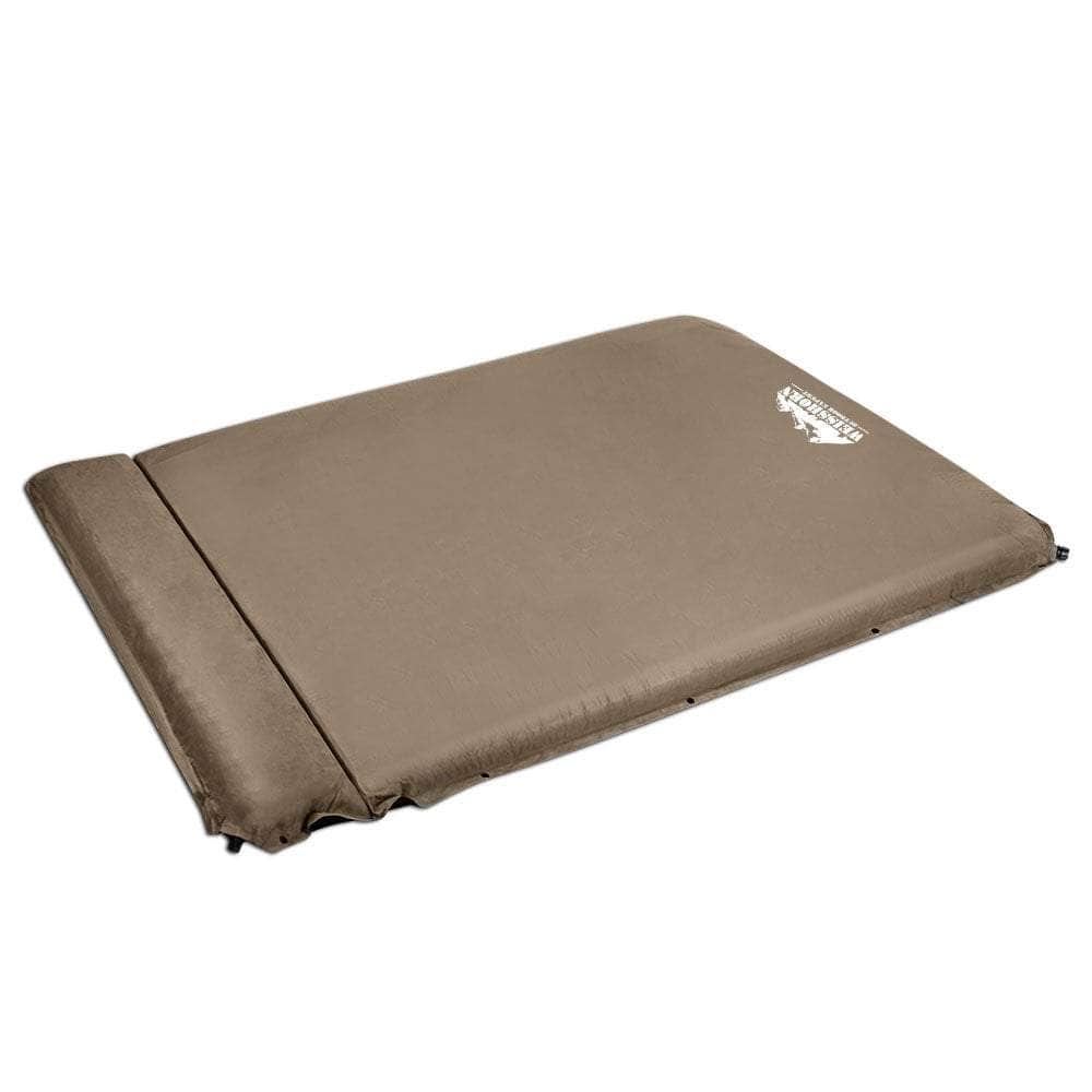 Self Inflating Mattress 10Cm Camping Mat Air Double Coffee