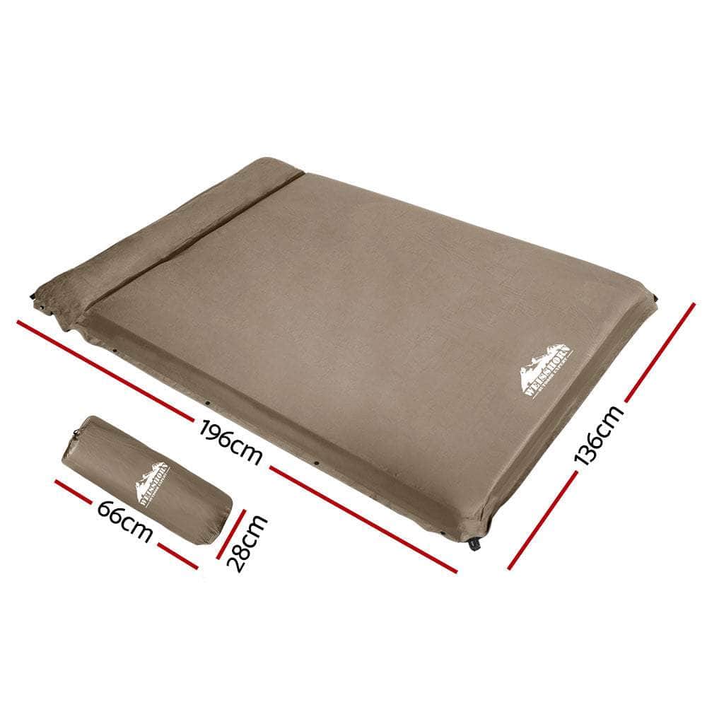 Self Inflating Mattress 10Cm Camping Mat Air Double Coffee