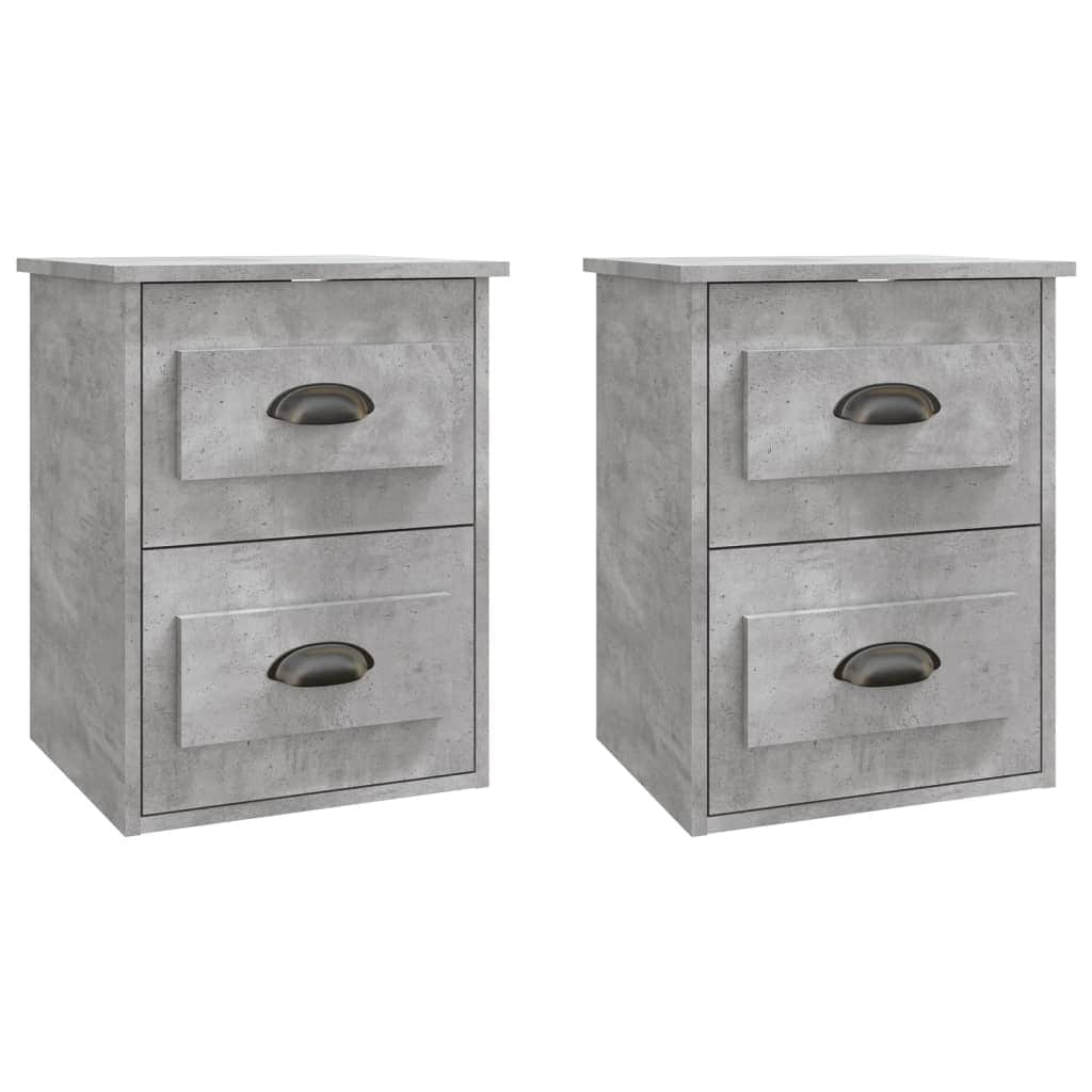 Serene Haven: Set of 2 Wall-mounted White Bedside Cabinets