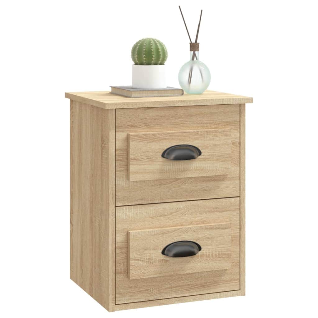 Serene Haven: Set of 2 Wall-mounted White Bedside Cabinets