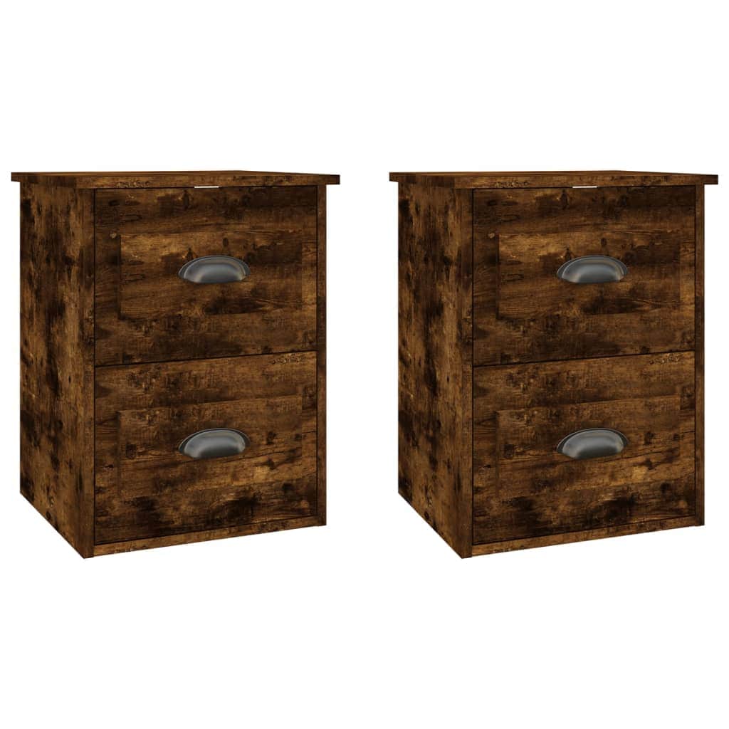 Serene Haven: Set of 2 Wall-mounted White Bedside Cabinets