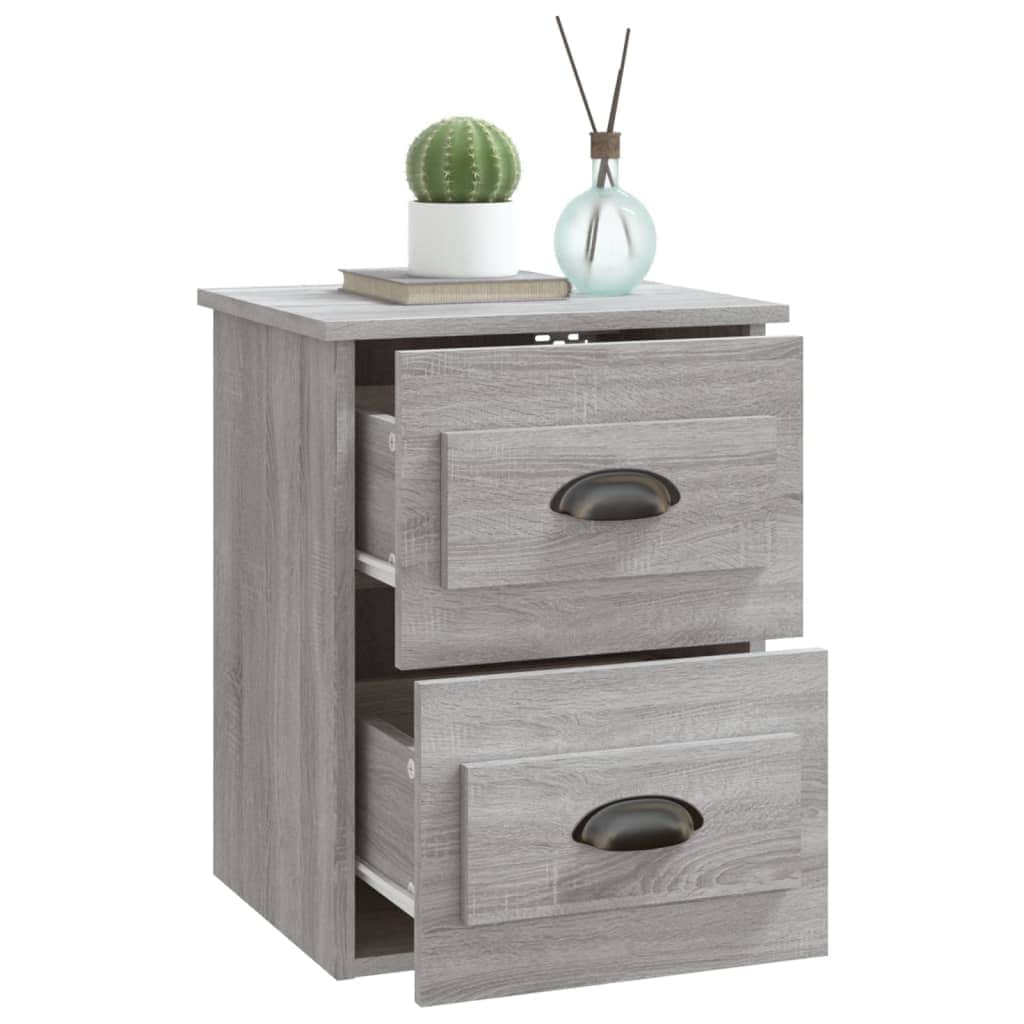 Serene Haven: Set of 2 Wall-mounted White Bedside Cabinets