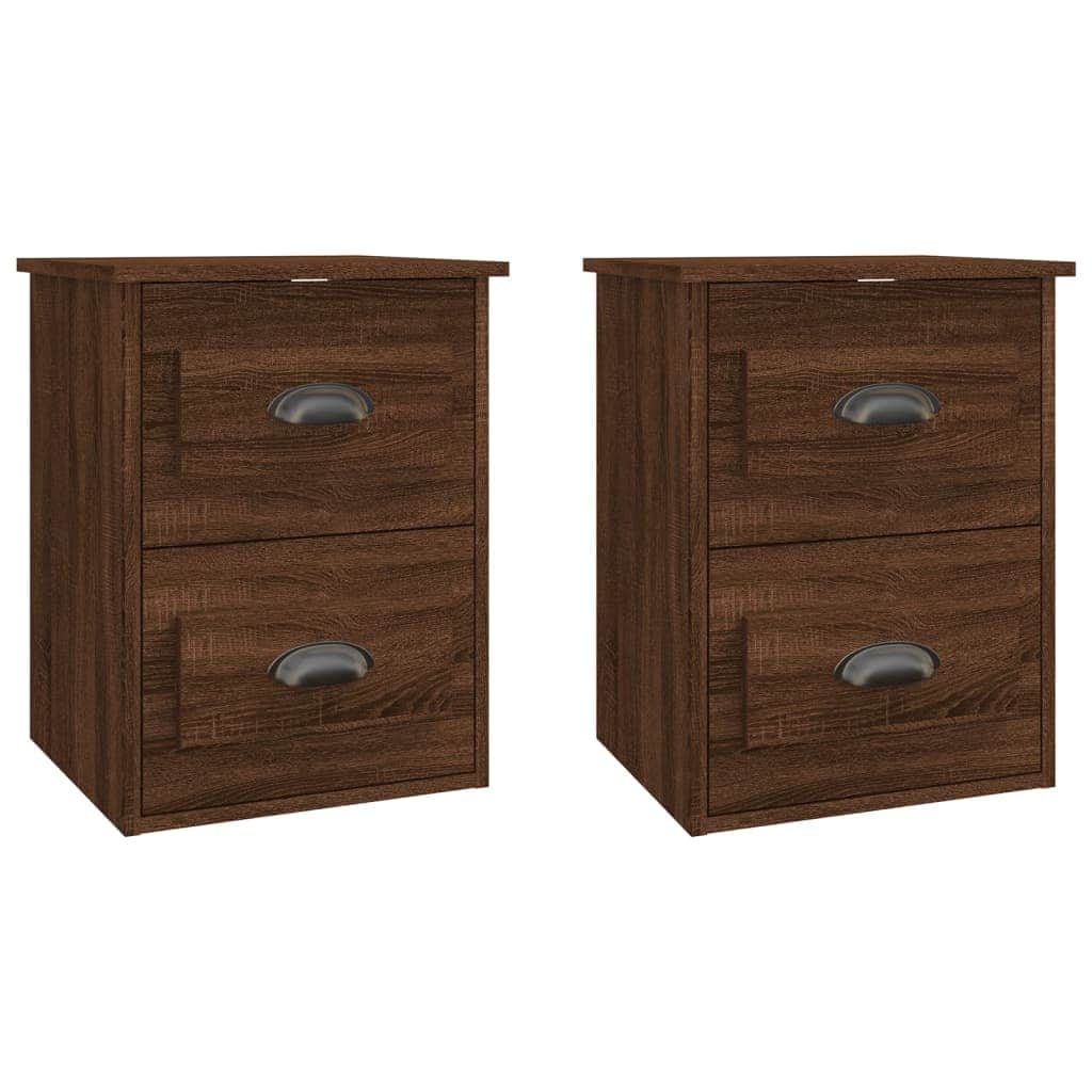 Serene Haven: Set of 2 Wall-mounted White Bedside Cabinets