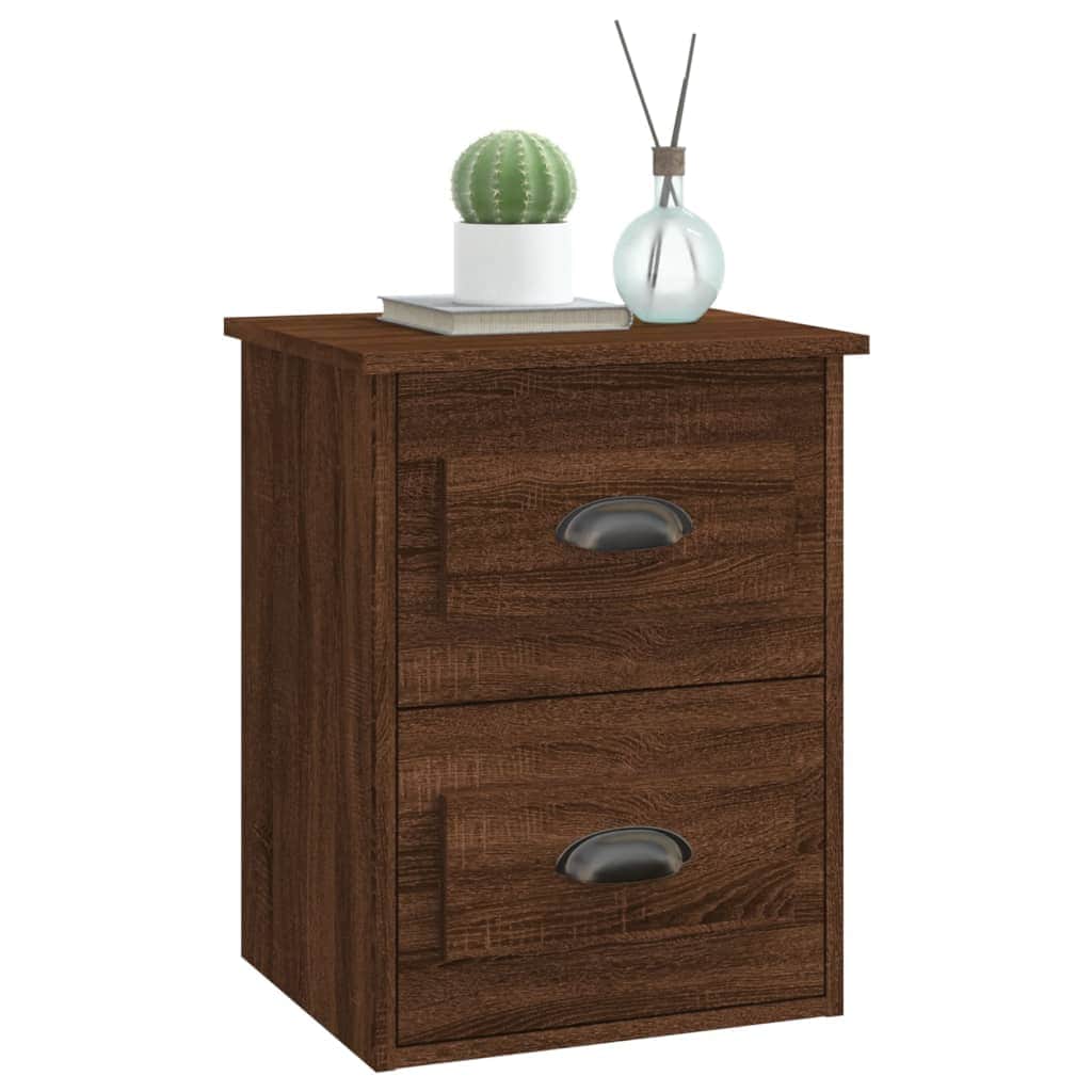 Serene Haven: Set of 2 Wall-mounted White Bedside Cabinets