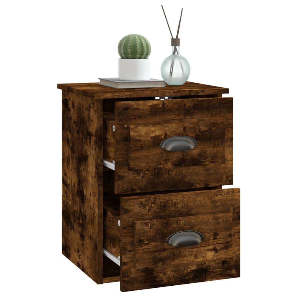 Serene Haven: Set of 2 Wall-mounted White Bedside Cabinets