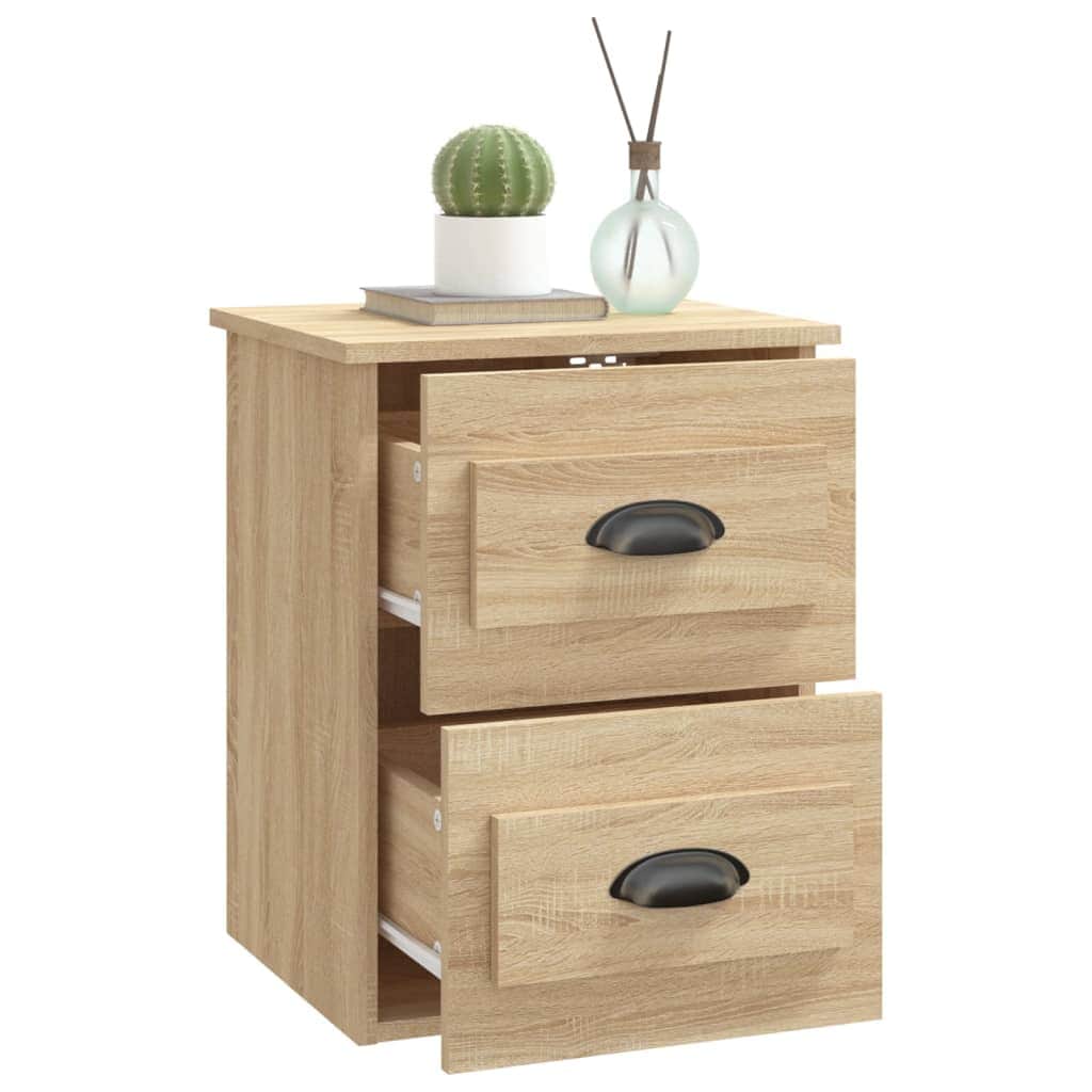 Serene Haven: Set of 2 Wall-mounted White Bedside Cabinets