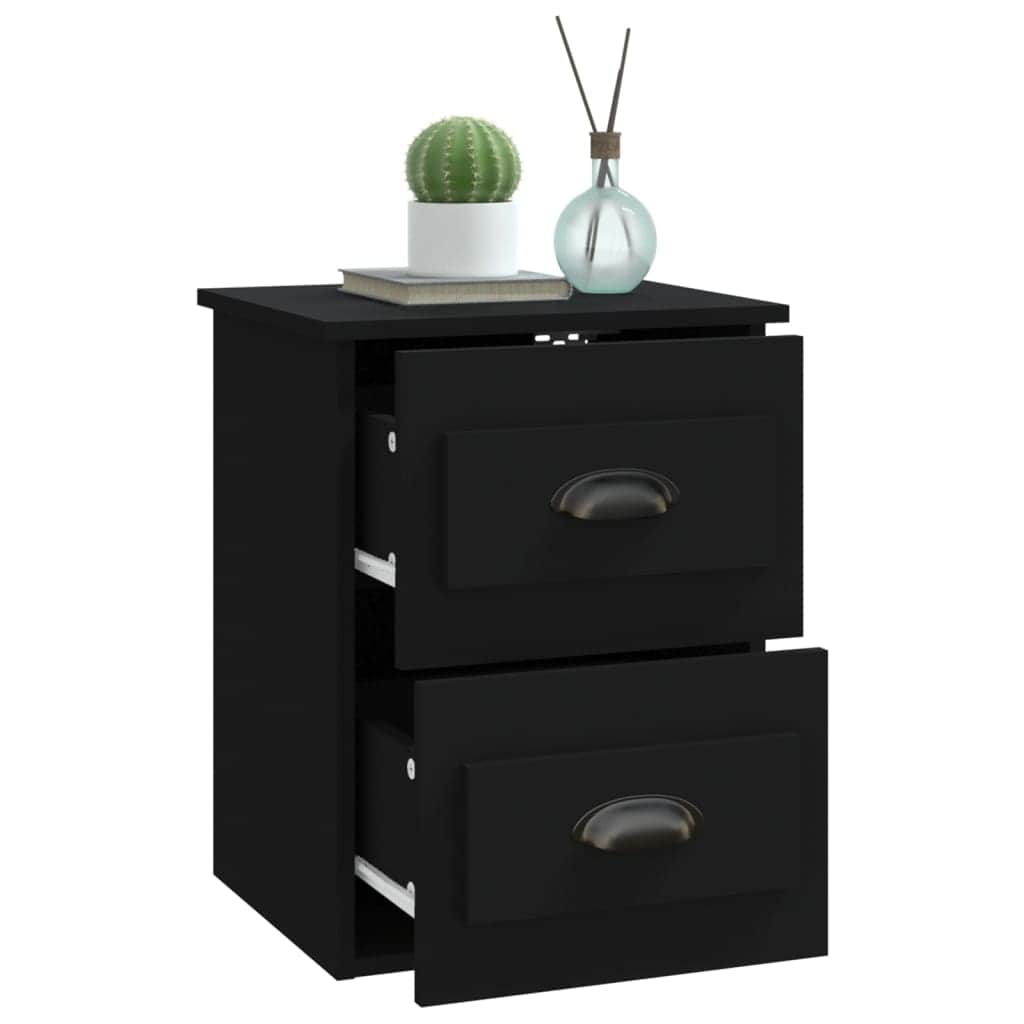 Serene Haven: Set of 2 Wall-mounted White Bedside Cabinets