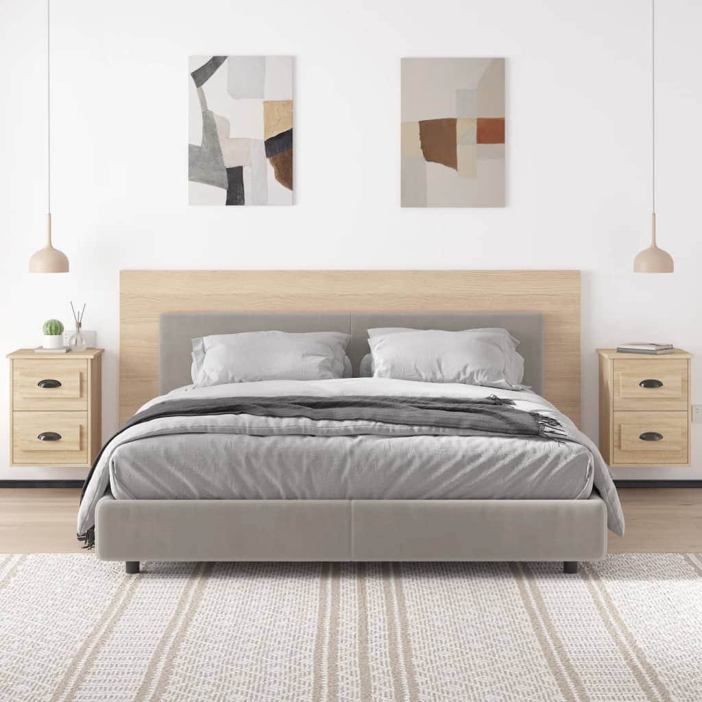 Serene Haven: Set of 2 Wall-mounted White Bedside Cabinets