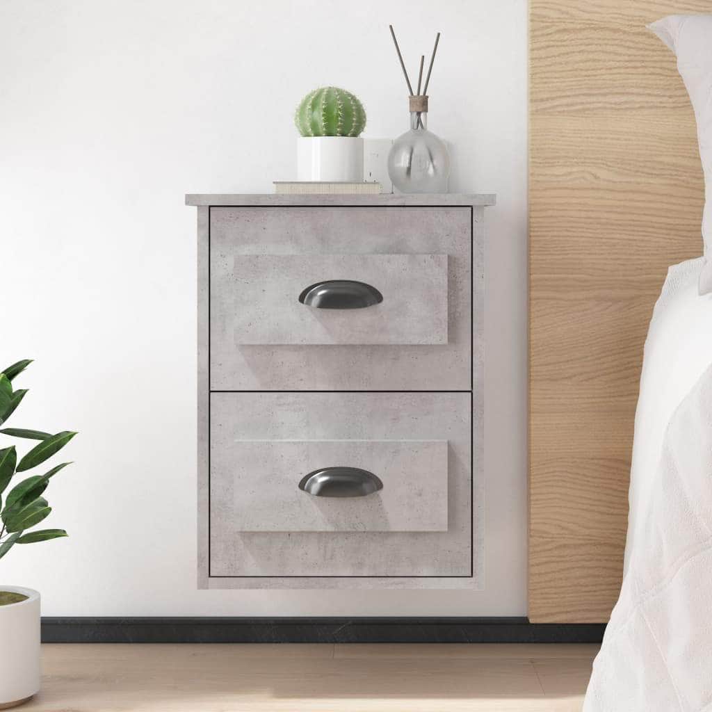 Serene Haven: Set of 2 Wall-mounted White Bedside Cabinets