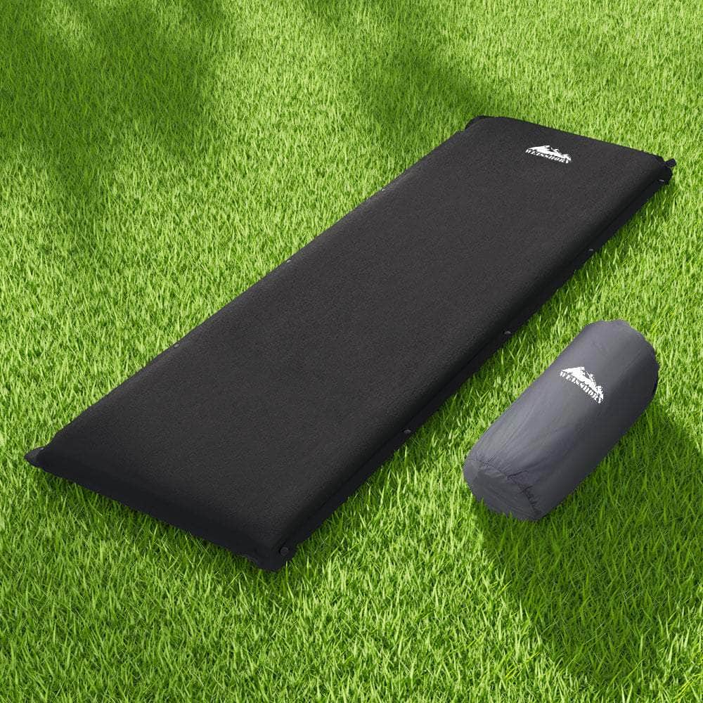 Serenity 9.5CM Self-Inflating Camping Air Bed - Single, Black