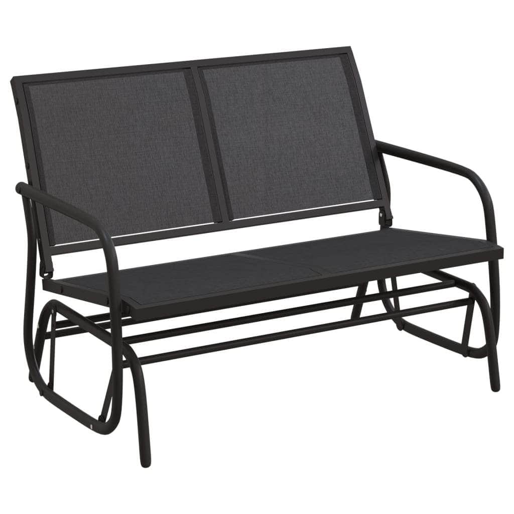 Serenity Swing: Black Textilene and Steel Garden Glider Bench