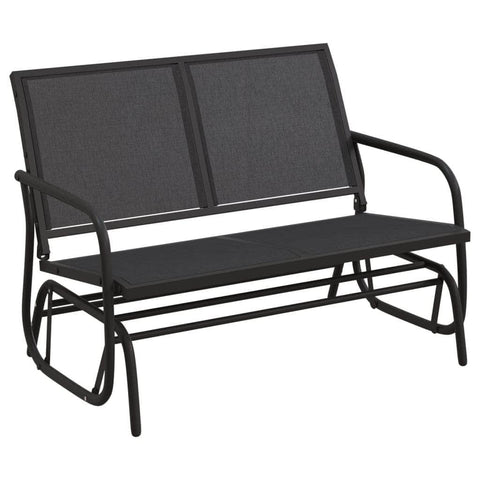 Serenity Swing: Black Textilene and Steel Garden Glider Bench