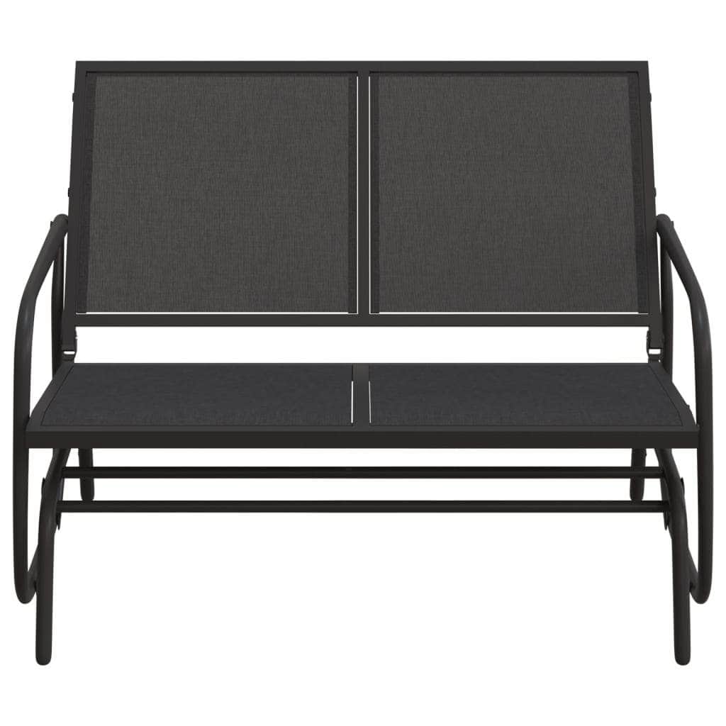 Serenity Swing: Black Textilene and Steel Garden Glider Bench