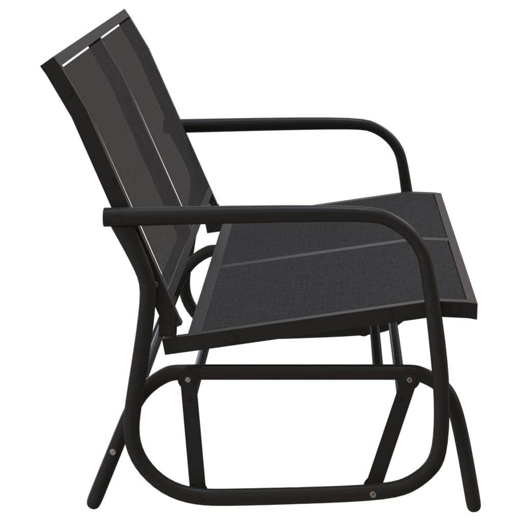 Serenity Swing: Black Textilene and Steel Garden Glider Bench