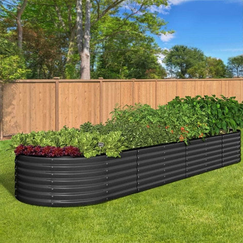 Set of 2 Galvanised Steel Garden Beds – 320x80x56cm