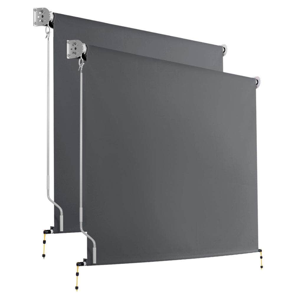 Set of 2 Instahut Outdoor Blinds Roll Down Awning Straight Drop Patio