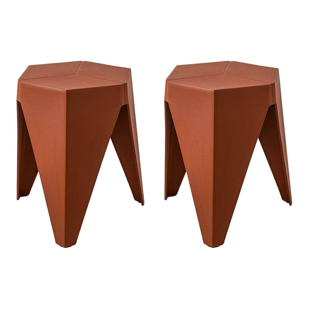 Set of 2 Puzzle Stool Plastic Stacking Stools Chair Outdoor Indoor BR/BL/YE/PK/GY/RD/GR/BK/WH