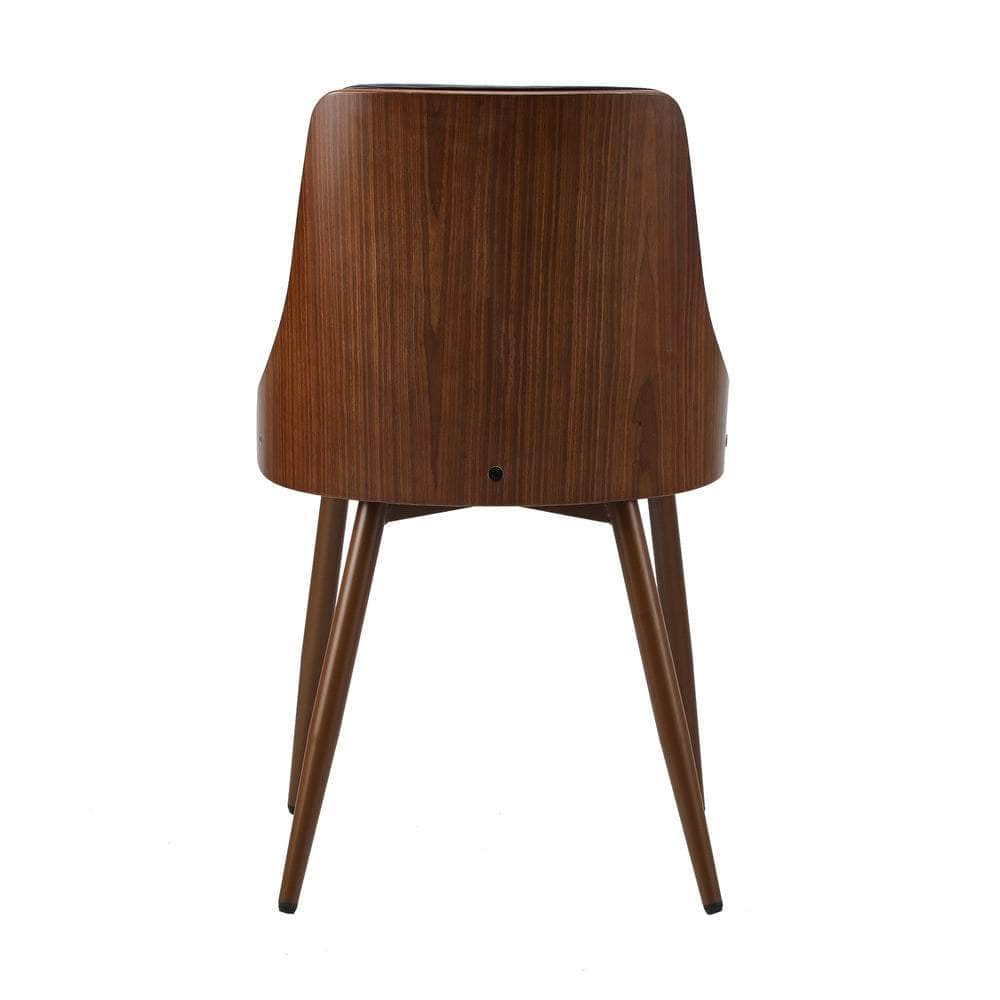 Set of 2 Retro PU Leather Dining Chairs Black for Kitchen or Dining Room