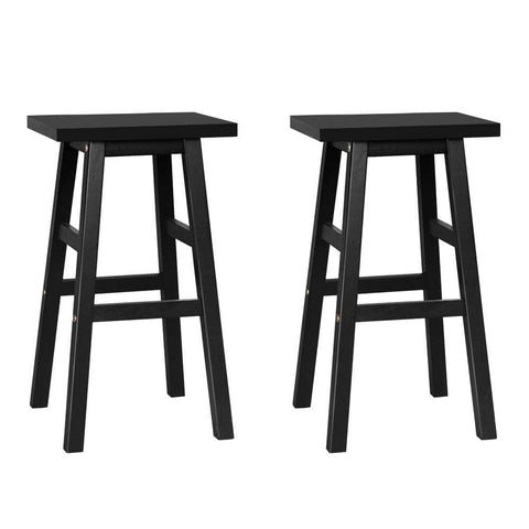 Bar Stools Kitchen Counter Stools Wooden Chairs Black X2