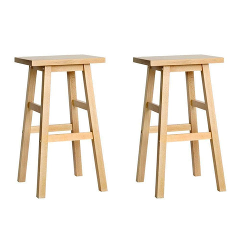 Bar Stools Kitchen Counter Stools Wooden Chairs Natural X2