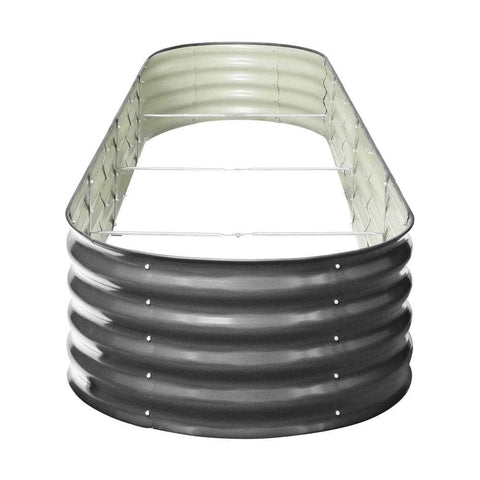 Set of 3 Galvanised Steel Garden Beds – 320x80x42cm