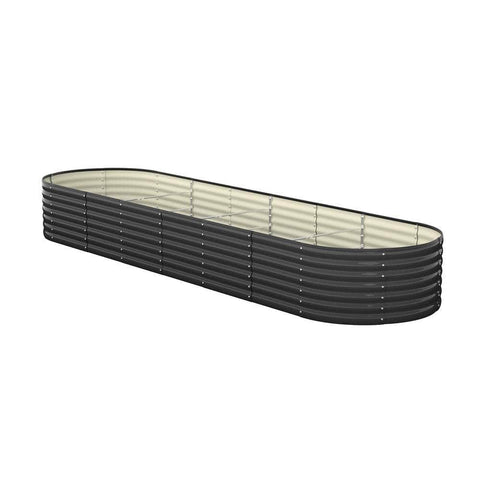 Set of 3 Galvanised Steel Garden Beds – 320x80x56cm