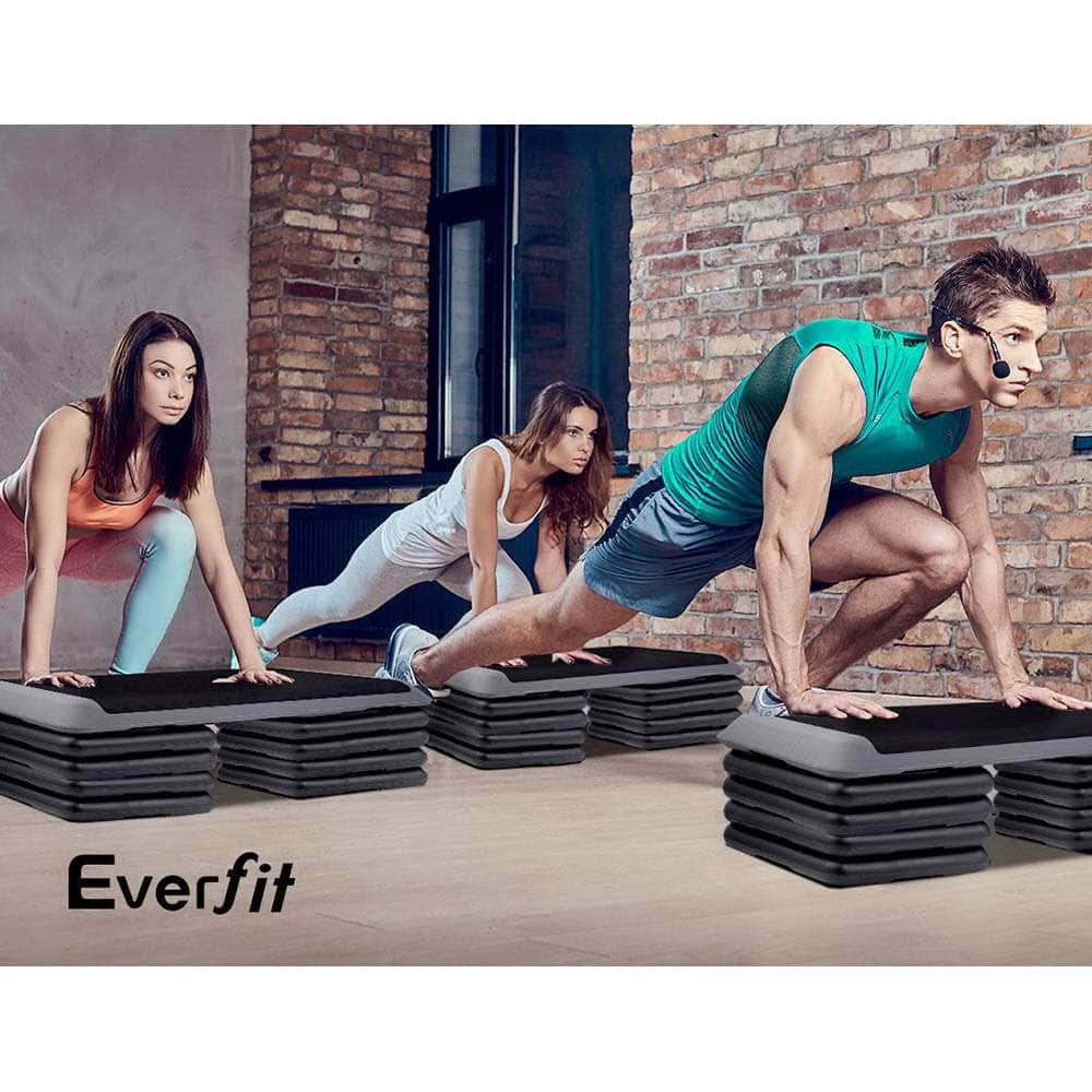 Set Of 4 Aerobic Step Risers Exercise Stepper Workout Gym Fitness Bench Platform