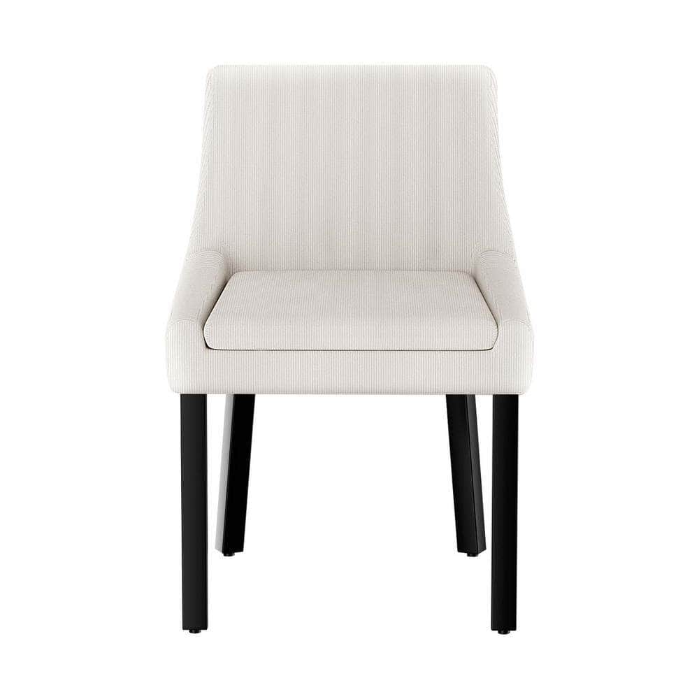 Set of 4 Beige Corduroy Dining Chairs – Stylish and Comfortable Seating