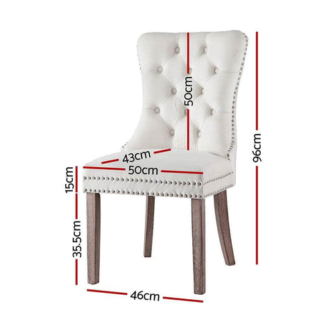 Set of 4 Beige Velvet Dining Chairs – Elegant & Comfortable Design