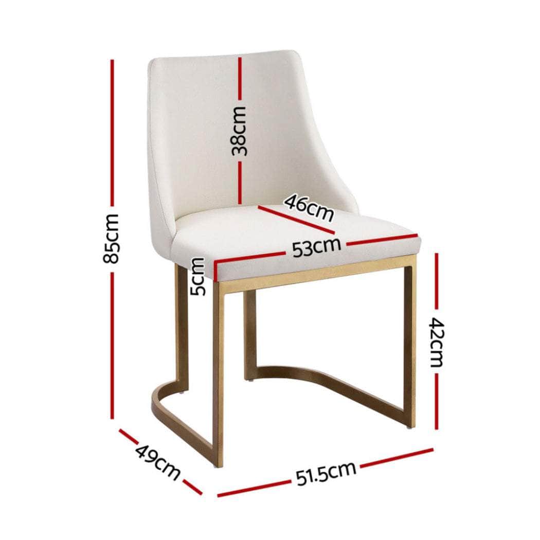 Set of 4 Dining Chairs with Beige Linen Fabric and Sturdy Frame
