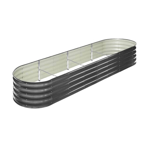 Set of 4 Galvanised Steel Garden Beds – 320x80x42cm