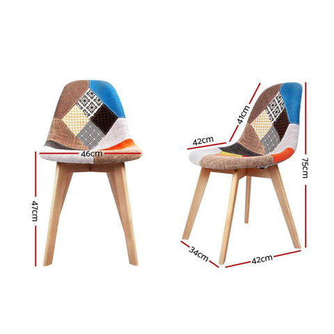 Set of 4 Retro DSW Replica Dining Chairs – Mid-Century Modern Fabric