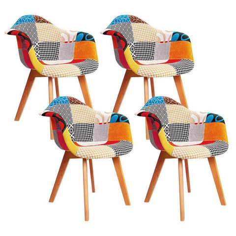 Set of 4 Retro Style DSW Replica Dining Chairs – Modern Design