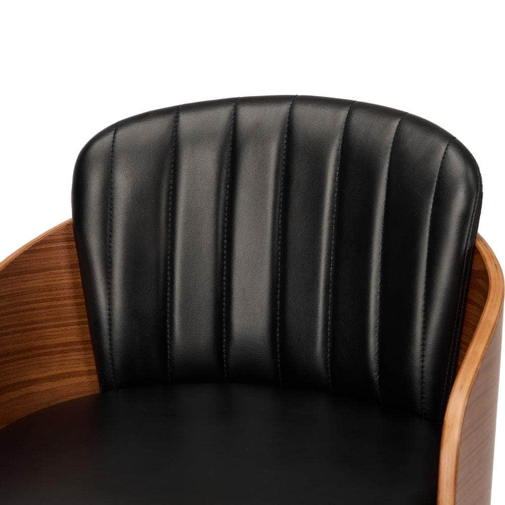 Set of 4 Swivel Bar Stools Gas Lift Adjustable PU Leather Chairs Black