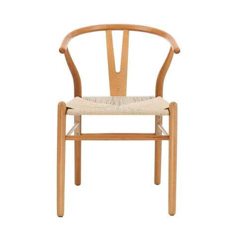 Set of 4 Wooden Dining Chair Wishbone Shaped Chair