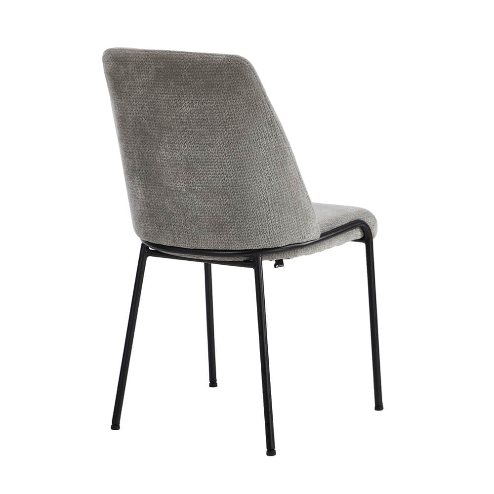 Set of 6 Dining Chairs Chenille Fabric Upholstered Padded Seat Beige Green & Grey
