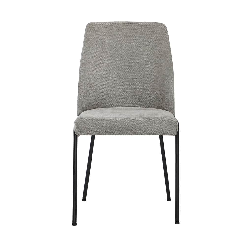 Set of 6 Dining Chairs Chenille Fabric Upholstered Padded Seat Beige Green & Grey