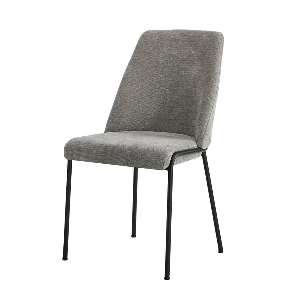 Set of 6 Dining Chairs Chenille Fabric Upholstered Padded Seat Beige Green & Grey