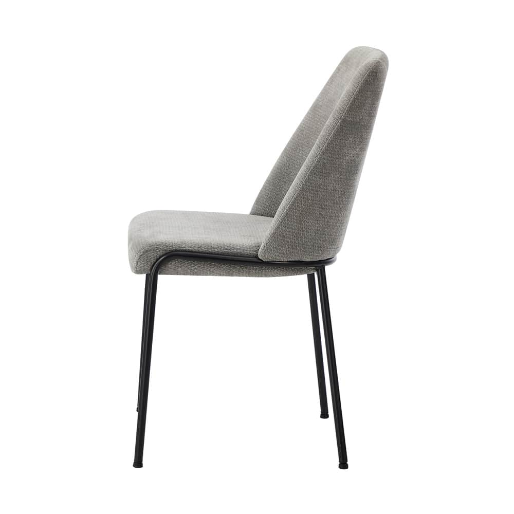 Set of 6 Dining Chairs Chenille Fabric Upholstered Padded Seat Beige Green & Grey