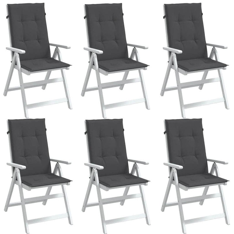 Set of 6 Highback Chair Cushions in Melange Anthracite