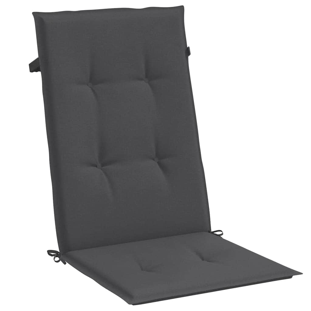 Set of 6 Highback Chair Cushions in Melange Anthracite Fabric