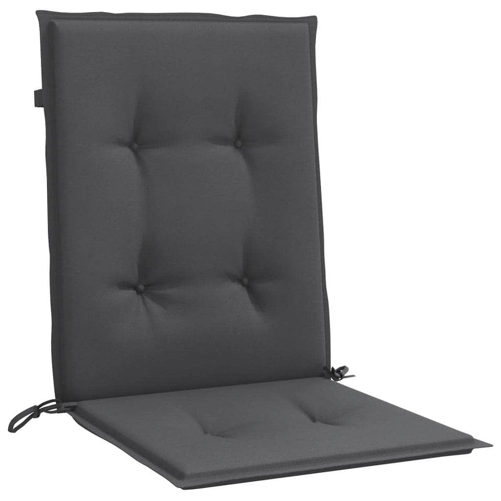 Set of 6 Lowback Chair Cushions in Melange Anthracite Fabric