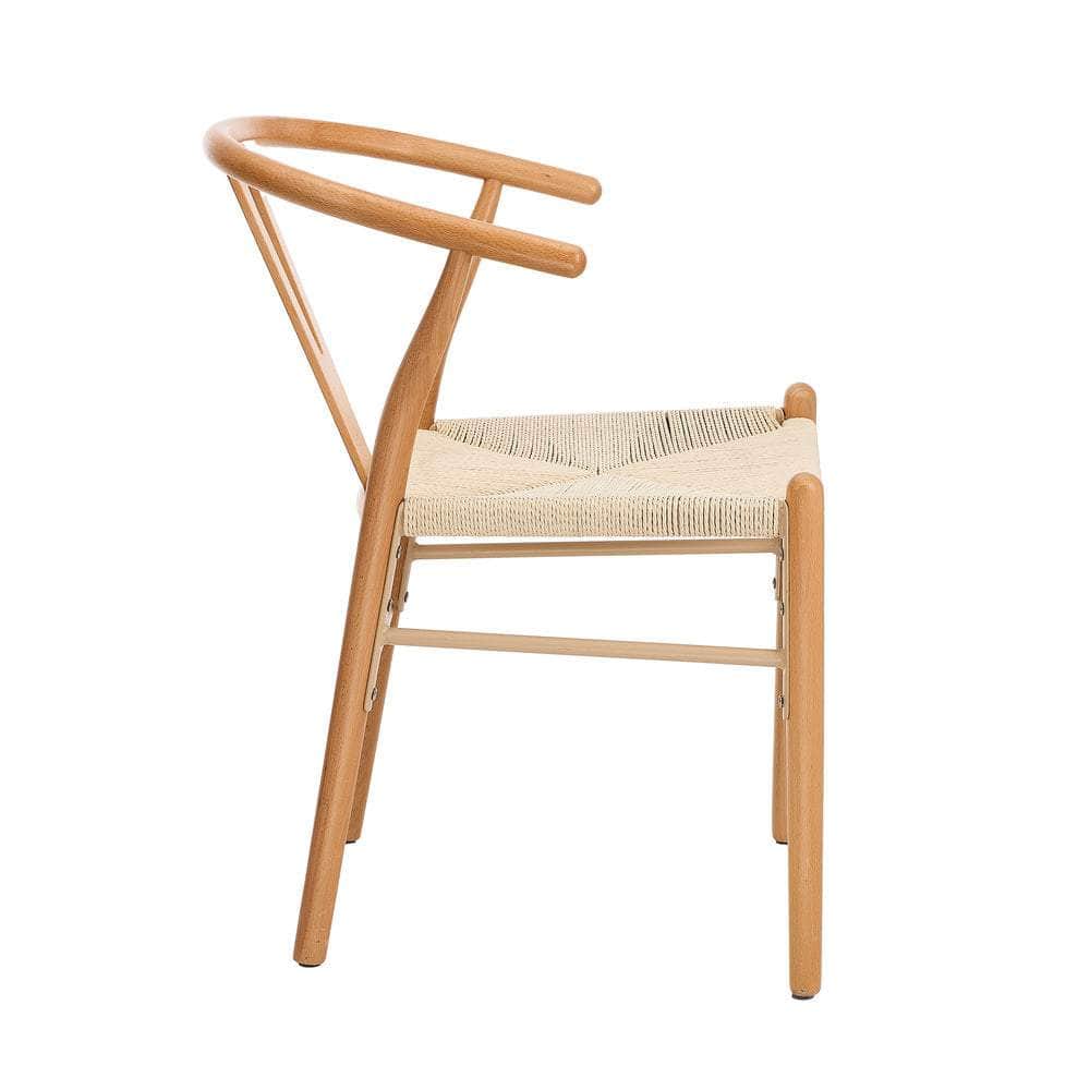 Set of 6 Wooden Dining Chair Wishbone Shaped Chair