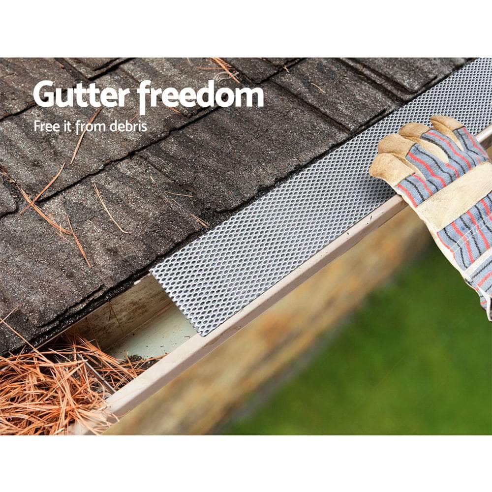Set of 60 Gutter Guards Aluminium 100x20cm Brush 60M