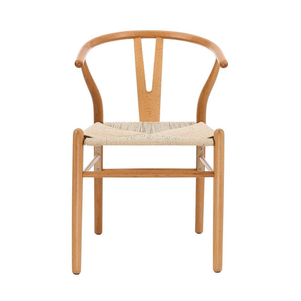 Set of 8 Wooden Dining Chair Wishbone Shaped Chair