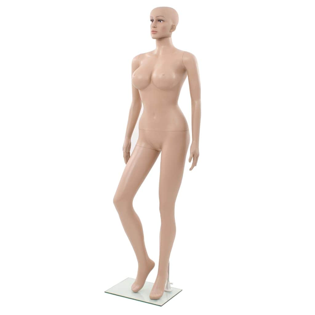 Sey Female Mannequin with Glass Base Beige