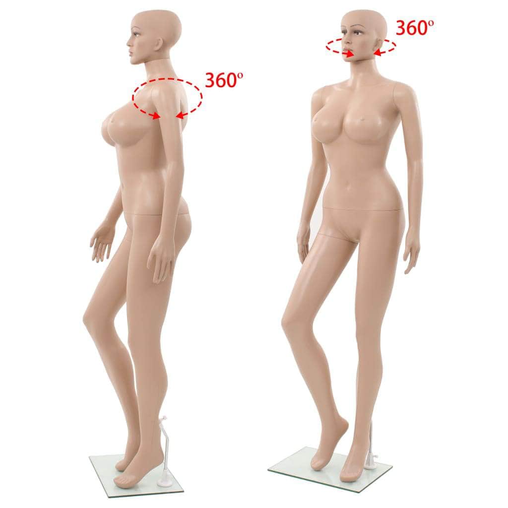 Sey Female Mannequin with Glass Base Beige
