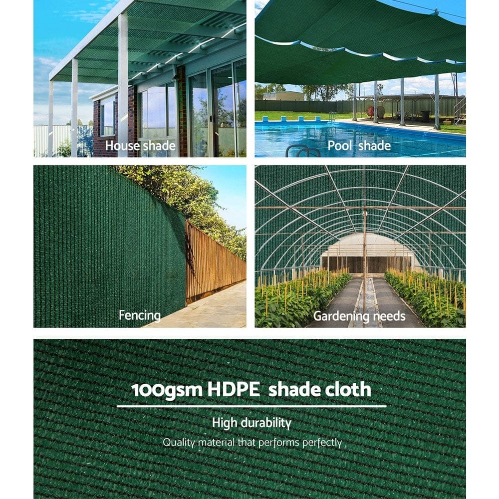 50% Shade Cloth 3.66x10m - Heavy Duty Garden Mesh Roll, Green | Shadecloth - photo 25