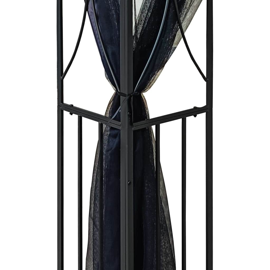 Shadow Retreat: Anthracite Steel Gazebo with Sidewalls