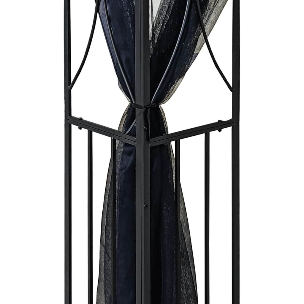 Shadow Retreat: Anthracite Steel Gazebo with Sidewalls